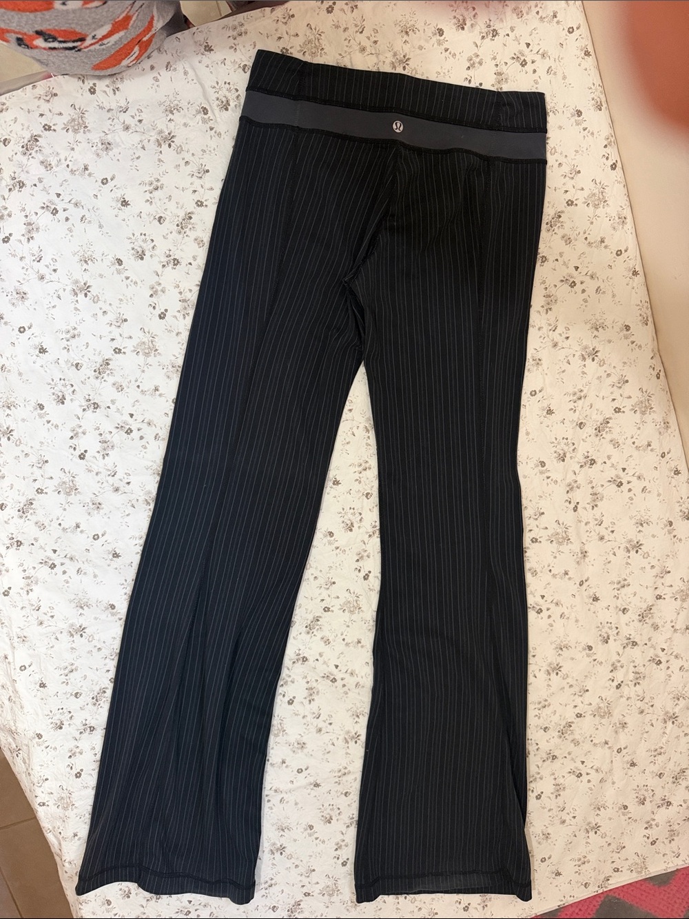 lululemon athletica Black Pinstripe Bootcut Pants